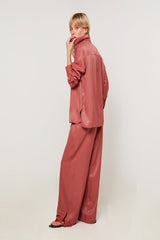 BRICK RED LOOSE TUNIC SHIRT