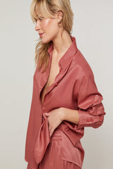 BRICK RED LOOSE TUNIC SHIRT