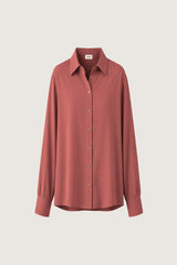 BRICK RED LOOSE TUNIC SHIRT