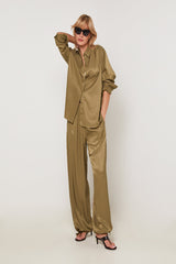 KHAKI LOOSE TUNIC SHIRT