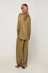 KHAKI LOOSE TUNIC SHIRT