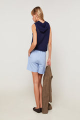 SKY BLUE LINEN SHORTS