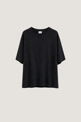 BLACK OVERSIZED CROPPED T-SHIRT