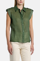 BANCHIERE KHAKI RAMIE SHIRT