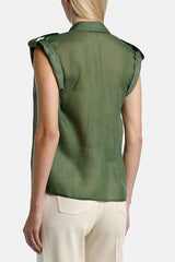 BANCHIERE KHAKI RAMIE SHIRT