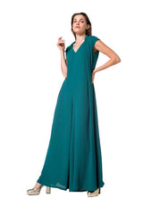 EMERALD WIDE LEG CREPE JUMPSUIT