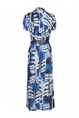 BLUE PRINTED MIDI DRESS