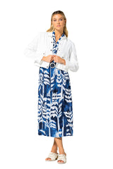 BLUE PRINTED MIDI DRESS