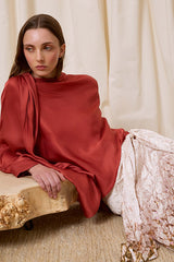 RED LAYERED BLOUSE