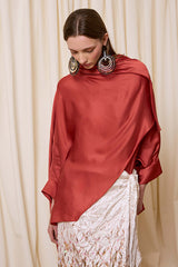 RED LAYERED BLOUSE