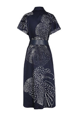 LEAF DETAIL COTTON DRESS