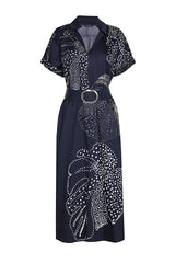 LEAF DETAIL COTTON DRESS