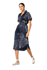 LEAF DETAIL COTTON DRESS