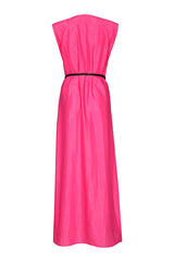 FUCHSIA SHINY FABRIC MAXI DRESS