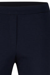 BLUE CONTRASTING ELASTIC WAISTBAND BASIC TROUSERS