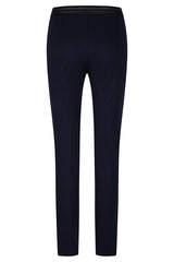 BLUE CONTRASTING ELASTIC WAISTBAND BASIC TROUSERS