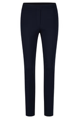 BLUE CONTRASTING ELASTIC WAISTBAND BASIC TROUSERS