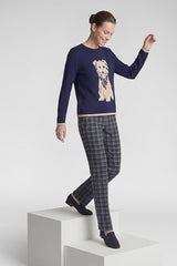 DOG MOTIF KNITTED SWEATER