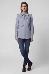 BOW STRIPED BLOUSE