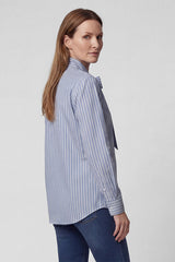 BOW STRIPED BLOUSE