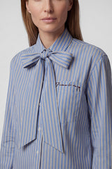 BOW STRIPED BLOUSE
