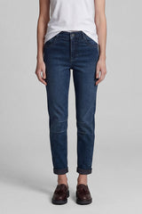 DARK BLUE RELAXED-FIT JEANS