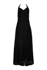 OPEN BACK LACE TEXTURED MAXI DRESS