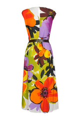 FLORAL PRINT SLEEVELESS MIDI DRESS
