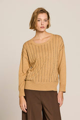 SAND HOTFIX DETAIL KNITTED JUMPER