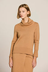 SAND MILANO-KNIT TURTLENECK SWEATER