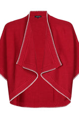 DARK RED TWO TONE LOOSE FIT BOLERO