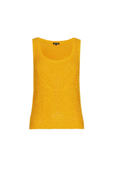 SAFFRON JACQUARD SLEEVELESS TOP