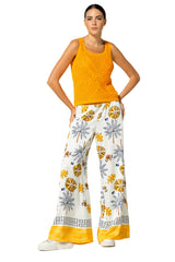 SAFFRON JACQUARD SLEEVELESS TOP