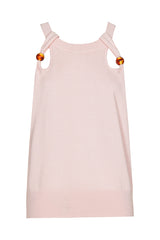 NUDE SHOULDER DETAIL FINE KNIT TOP