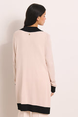 GENESIS13 TWO-TONE LONG CARDIGAN