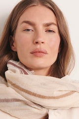 EGEE ECRU STRIPED SCARF