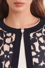 GUERANDE BI-MATERIAL PRINTED CARDIGAN