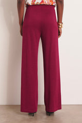 YELLOW13 PINK WIDE-LEG IRIDESCENT JERSEY KNIT TROUSERS