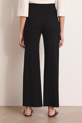 YELLOW13 BLACK WIDE-LEG IRIDESCENT JERSEY KNIT TROUSERS
