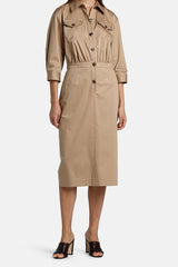 PALGIO BEIGE SHIRT DRESS
