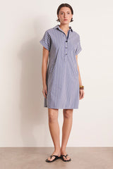REGATE STRAIGHT BLUE STRIPED DRESS