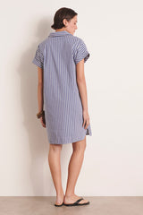 REGATE STRAIGHT BLUE STRIPED DRESS