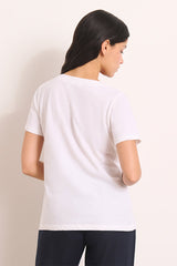 TZATZIKI WHITE V-NECK T-SHIRT