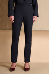 PITCH NAVY BLUE ELASTICATED WAISTBAND STRAIGHT TROUSERS
