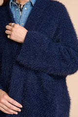 VELOURS NAVY BLUE SHAWL COLLAR JACKET