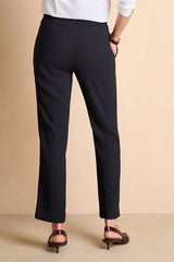 PLISDORSET DARK BLUE ELASTICATED WAIST TROUSERS