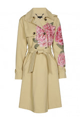 CAMEL EMBROIDERED TRENCH COAT