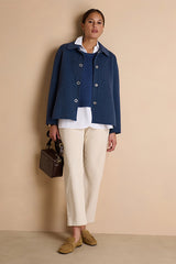 MISTIGRIFFE BLUE SHORT BUTTON-DOWN JACKET
