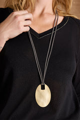 KIMONO MATT GOLD-PLATED LONG NECKLACE