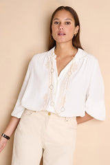KIOSQUE HOLLOWED CLOUDS GOLD LONG NECKLACE